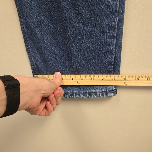 Carhartt Mens 36 Blue Denim Flannel Lined Relaxed Fit Jeans 8172 Made In USA - Picture 12 of 16